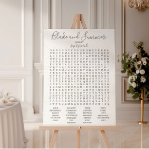 Bröllopsreception Ord sökande spel, anpassat spel