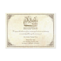 Bröllopsreceptionskort Alice i Underlandet