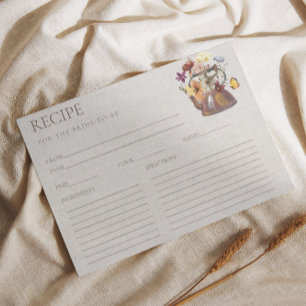 Bröllopsreceptkort för Tefest med Vilda Blommor