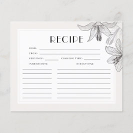 Bröllopsreceptkort med blommande liljor