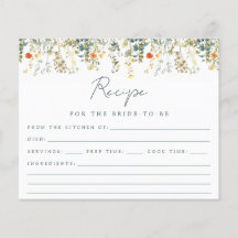 Bröllopsreceptkort med vilda blommor