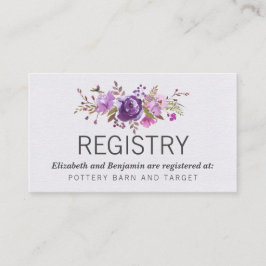 Bröllopsregister för Blomsterträdgård Lila Peony Tilläggskort