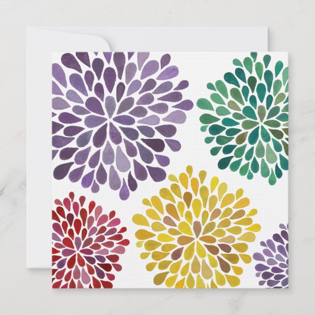 Bröllopsregnbågsblommor Skräddarsydd Inbjudan (Framsida)