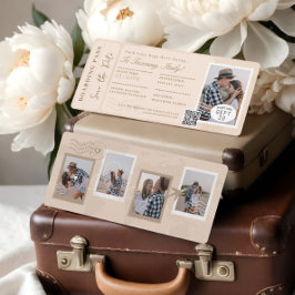 Bröllopsresa Boardingpass Flygplansbiljett Inbjudningar