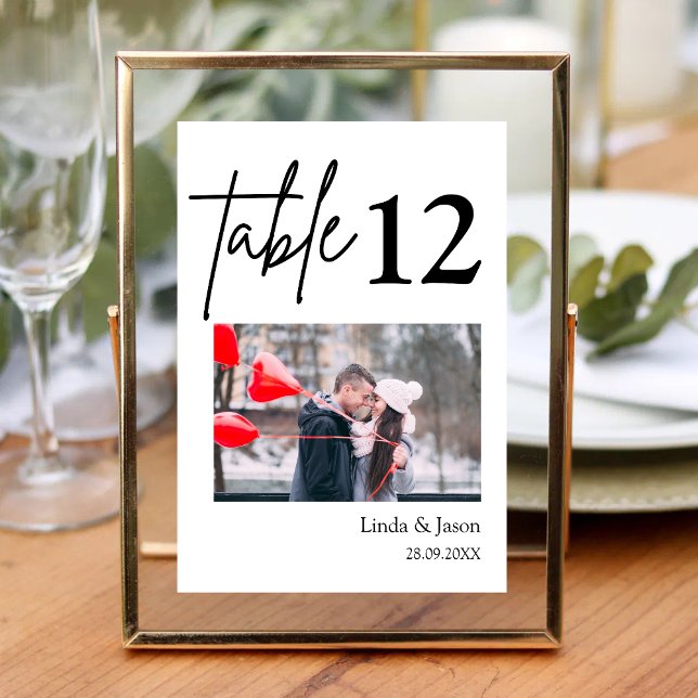Bröllopsresa Destination Foto Namn Bordnummer Bordsnummer (Travel destination photo table numbers guide guests while showcasing your love story.)