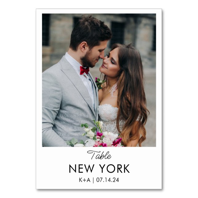 Bröllopsresa Destination Foto & Namn  Bordsnummer (Framsidan)
