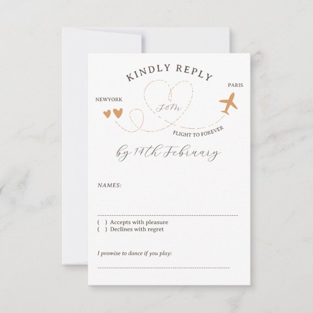 Bröllopsresa Flygplan Snäll Svar (Framsida)