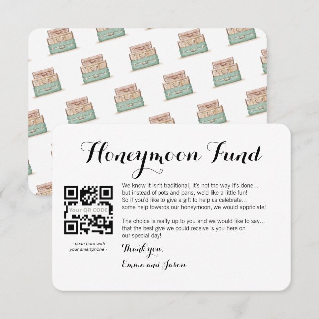 Bröllopsresa önskas kort (Fram/baksida)