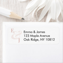 Bröllopsreturadressetikett i rosé | Vänster Returadress Etikett
