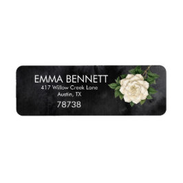 Bröllopsreturadressetiketter, Magnolia Blommig Returadress Etikett