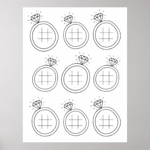 Bröllopsring Tic Tac Toe Nedladdningsaktivitetssid Poster
