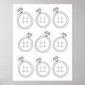 Bröllopsring Tic Tac Toe Nedladdningsaktivitetssid Poster