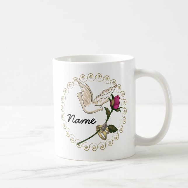 Bröllopsringar Rosa bröllopsmugg Kaffemugg (Höger)