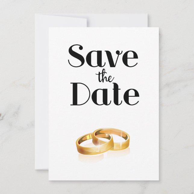 Bröllopsringar Save the Date Inbjudningar (Baksida)