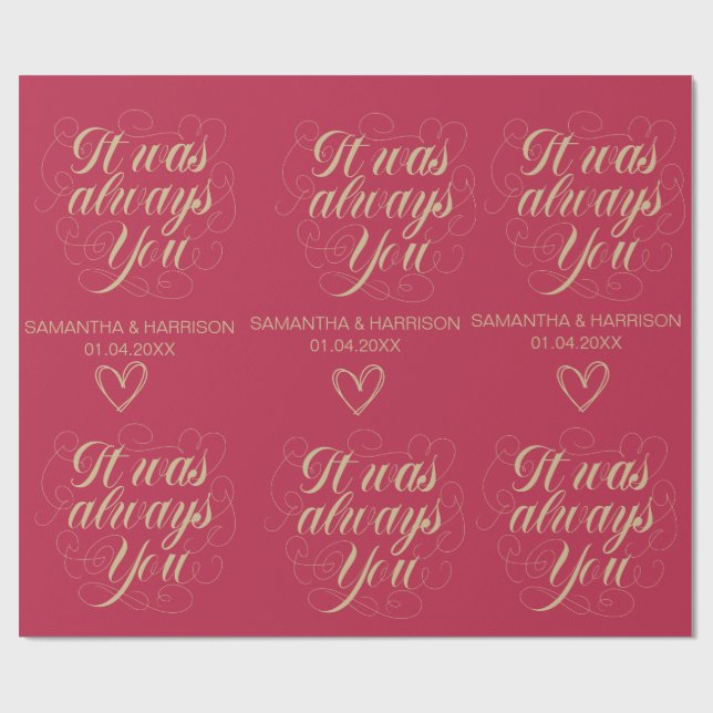 Bröllopsros Favorit Klassisk Det Var Alltid Du Presentpapper (Platt)