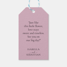 Bröllopsrosa Lavendelberöring Presentetikett
