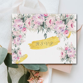 Bröllopsrosa Peonysvarskort