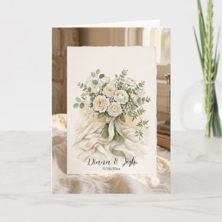 Bröllopsrosbukett Bröllopsblommig Tacksamhetskort Kort