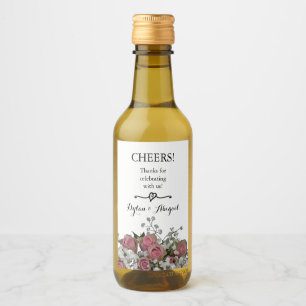 Bröllopsrosbukett Mini Vinflicka Etikett