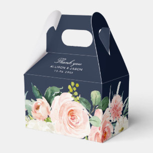 Bröllopsruta för marin och blommigt presentaskar