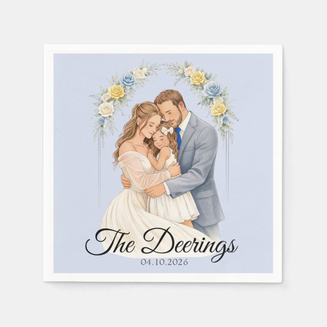 Bröllopsservett i papper pappersservett (Framsidan)