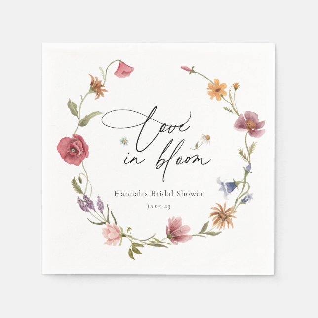 Bröllopsservetter med vilda blommor pappersservett (Framsidan)