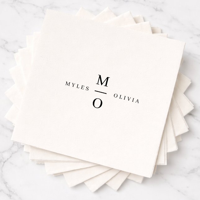 Bröllopsservetter | Parmonogram Eleganta Servetter (Monogrammed wedding napkins with clean modern typography for a stylish celebration)