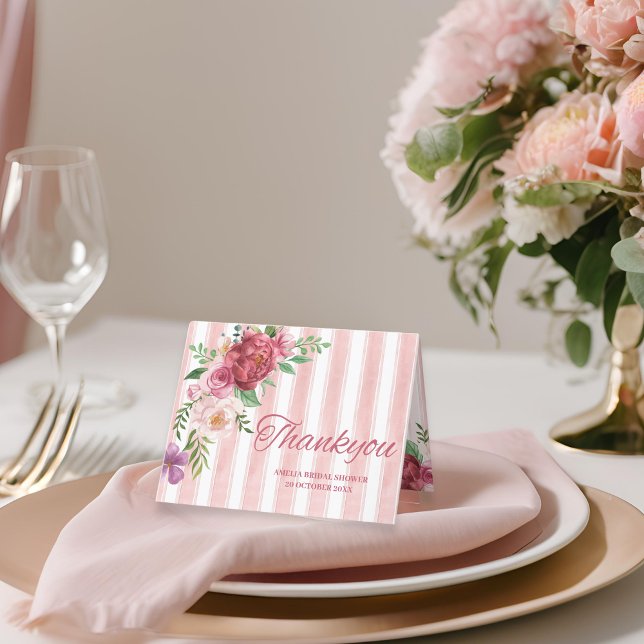 Bröllopsshower med kärlekshytt förlovad rosa sling tack kort (Skapare uppladdad)