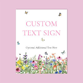 Bröllopssign för vildblommor poster