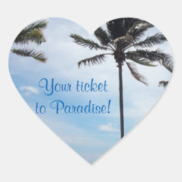 Bröllopsskåp till sälkuvert - Handflatan Träd I Hjärtformat Klistermärke