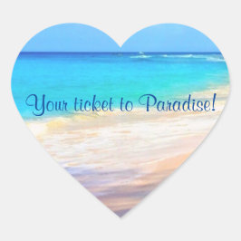 Bröllopsskåp till sälkuvert - Ocean Hjärtformat Klistermärke