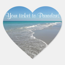 Bröllopsskåp till sälkuvert - Ocean II Hjärtformat Klistermärke