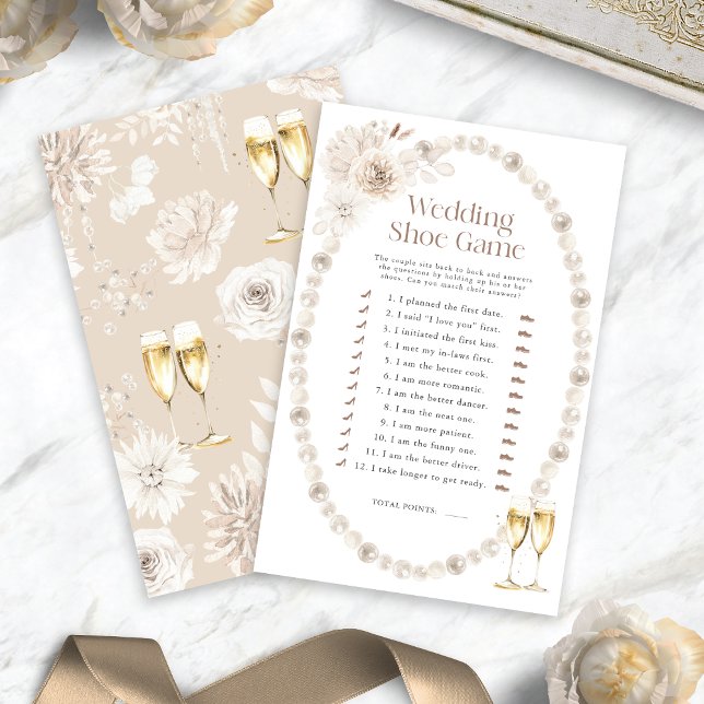 Bröllopssko Shower Game (Pearls and Prosecco Wedding Shoe Shower Game
)