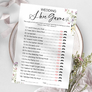 Bröllopssko Vildblomma Bridal Shower Game Inbjudningar