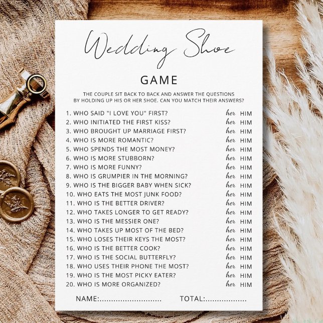 Bröllopsskolek Bröllopsfest sko spel Julkort (Skapare uppladdad)