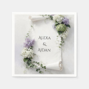 Bröllopsskrå med Syren och Hortensia Pappersservett