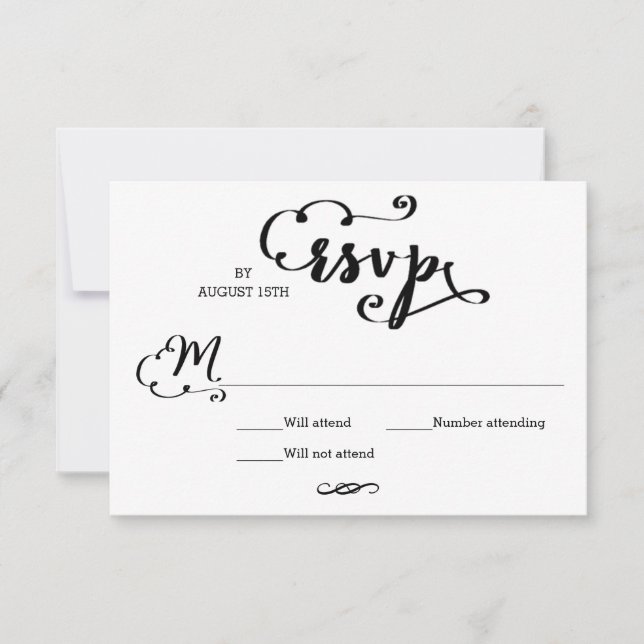 Bröllopsskrift Damask - RSVP-kort OSA Kort (Framsida)