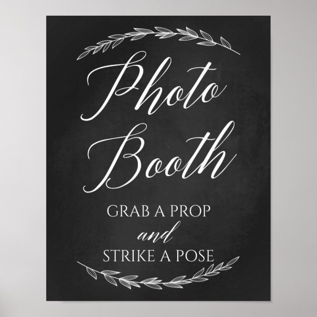 Bröllopsskylt – Fotoautomat Bröllops tavla i krita Poster (Framsidan)