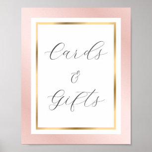 Bröllopsskylt med elegant skrivstil i roséguld för poster
