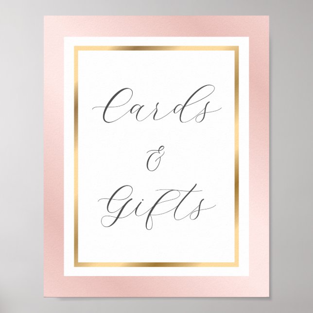 Bröllopsskylt med elegant skrivstil i roséguld för poster (Framsidan)