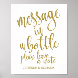 Bröllopsskylt med glitter - Sign 8x10 Message in a Poster