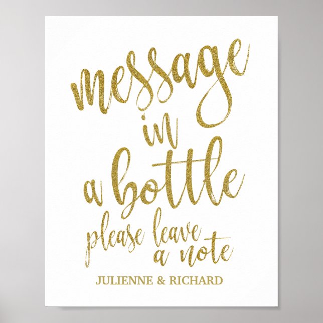 Bröllopsskylt med glitter - Sign 8x10 Message in a Poster (Framsidan)