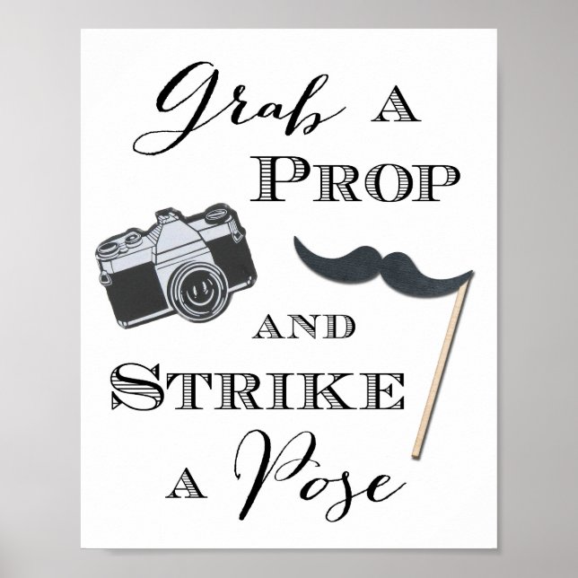 Bröllopsskyltar Fotobutik Poster Ta en rekvisita (Framsidan)
