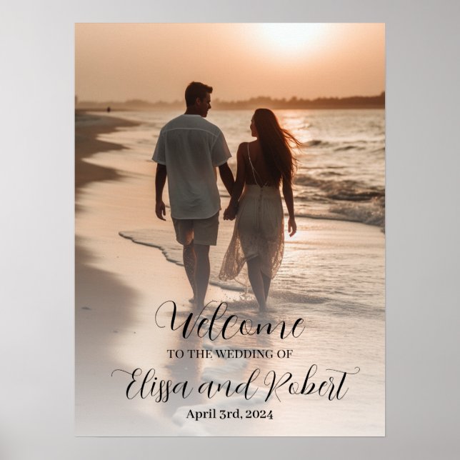 Bröllopsskyltfoto: Anpassa Ditt Perfekta Bröllop Poster (Framsidan)