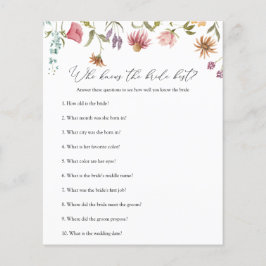 Bröllopsspel för brudens vänner - Vem känner brude