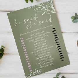 Bröllopsspel Han sa att hon sa Sagegröna blommor