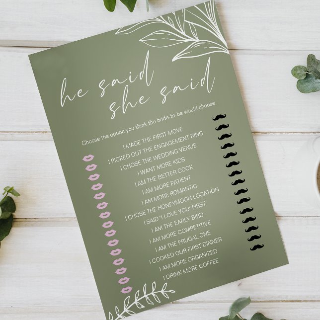 Bröllopsspel Han sa att hon sa Sagegröna blommor (Skapare uppladdad)