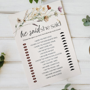 Bröllopsspel Han Sa Hon Sa Vintage Små Blommor