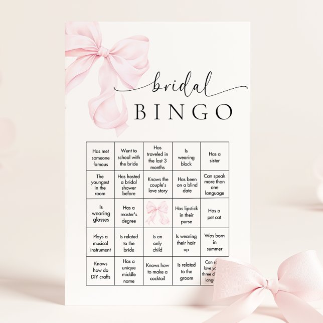 Bröllopsspel med Rosa Band - Bingo Brevpapper (Skapare uppladdad)