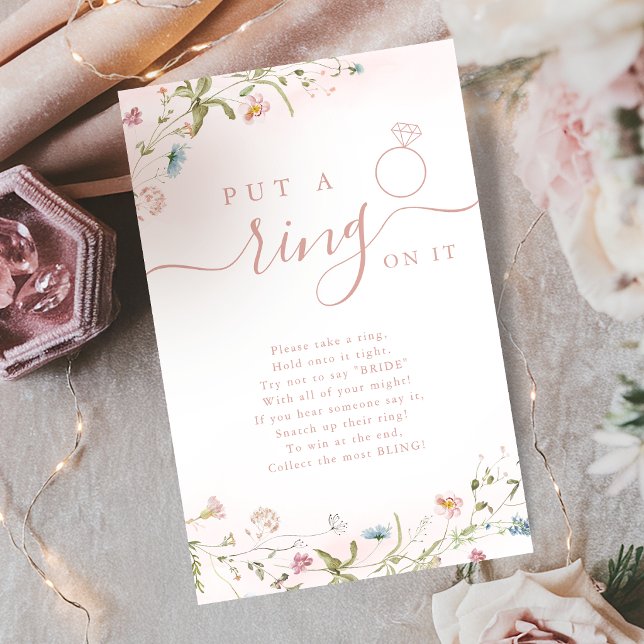 Bröllopsspel med vildblomma - sätt en ring på det (Wildflower put a ring on it bridal shower game)